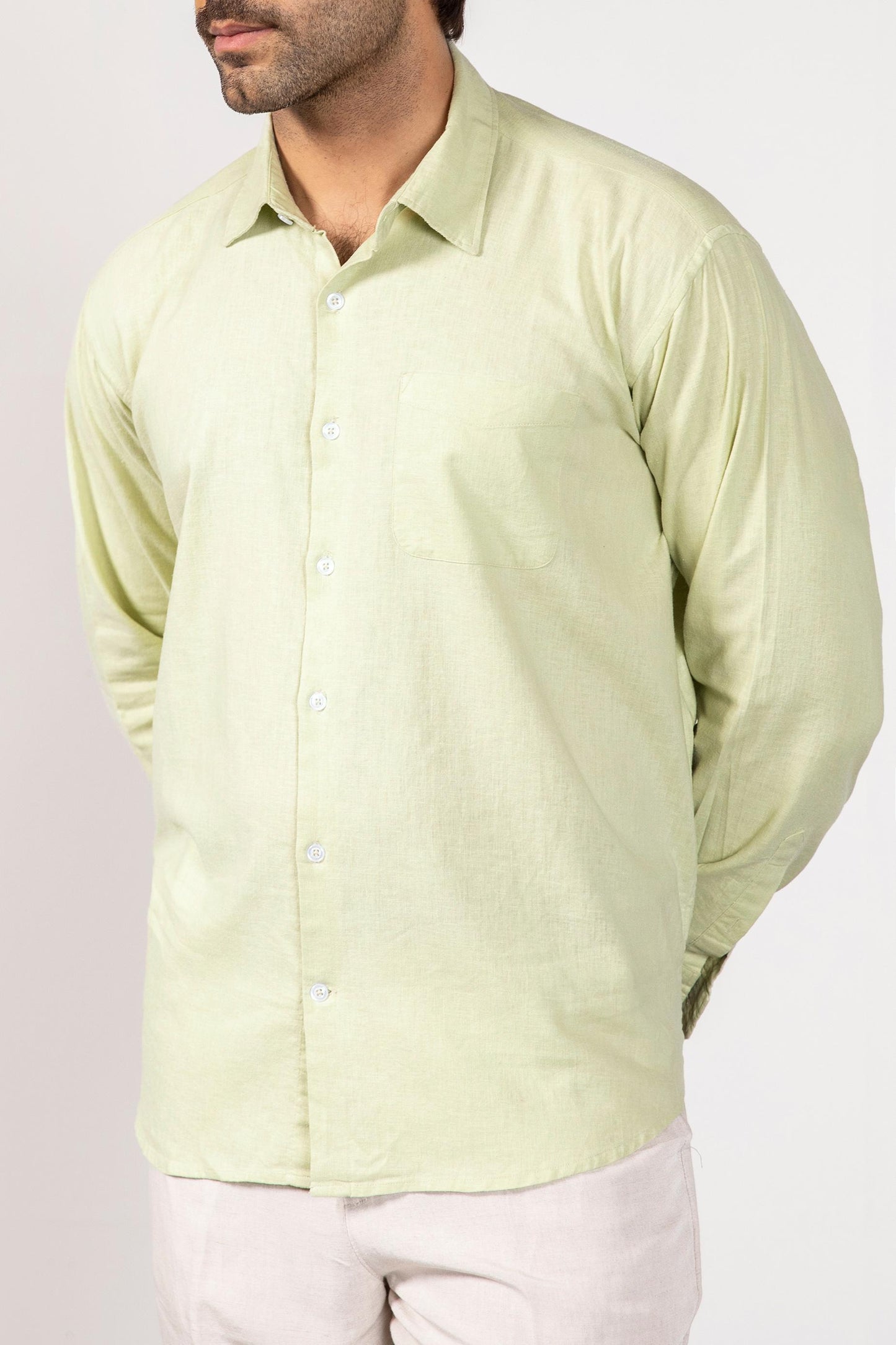 Lime Green Linen Shirt
