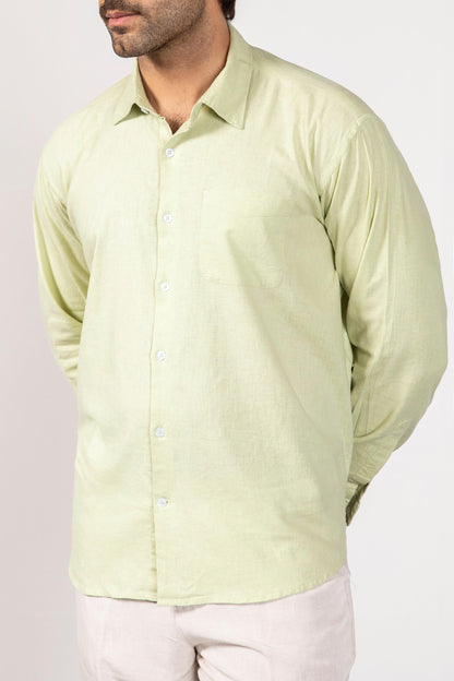 Lime Green Linen Shirt