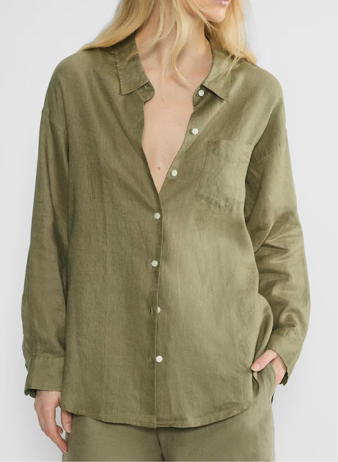 Olive Green Linen Coordset