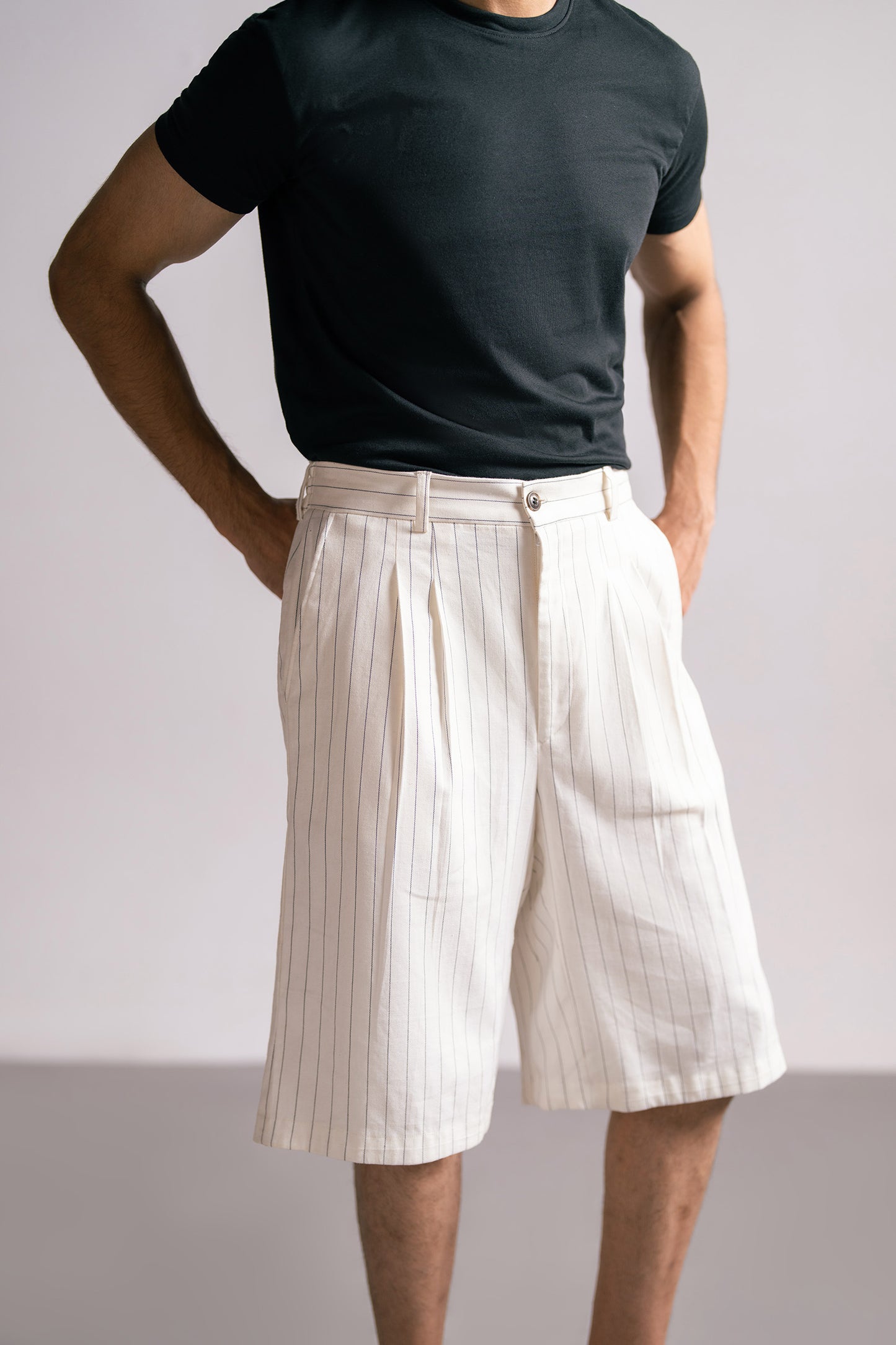 PINSTRIPE JAPANESE SHORTS