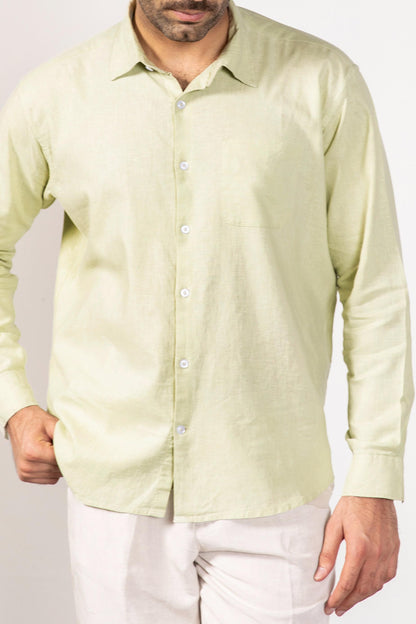 Lime Green Linen Shirt