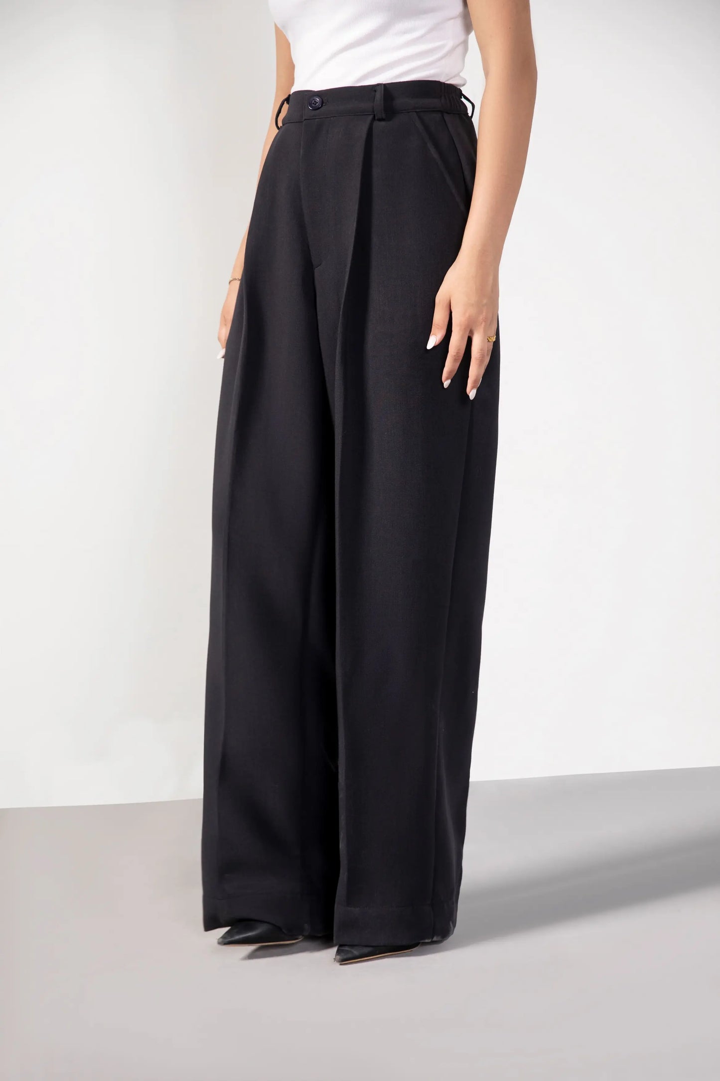 Black Korean Blended pants