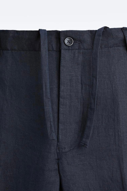 Straight fit linen trouser