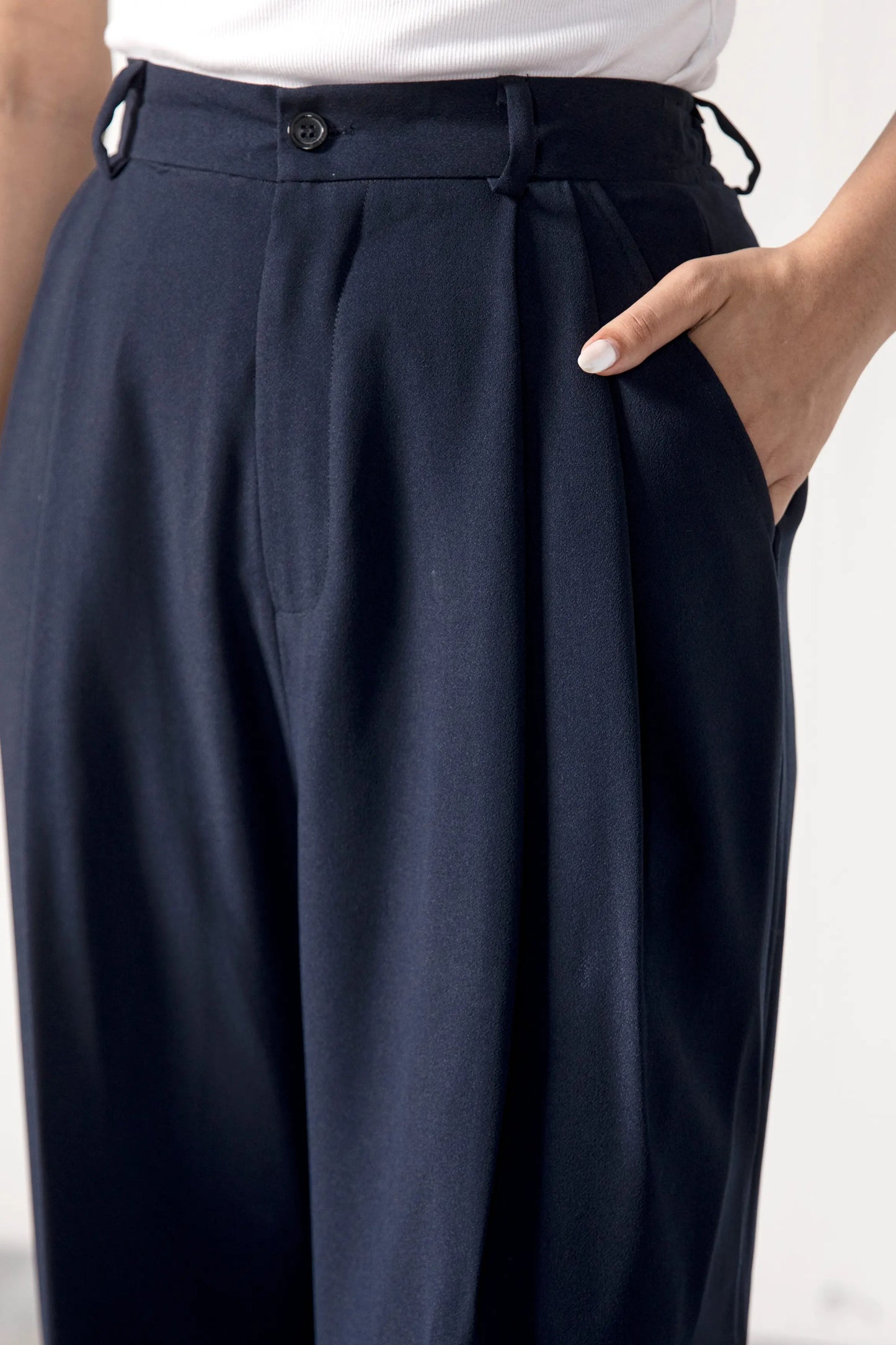 Navy Korean Blended pants