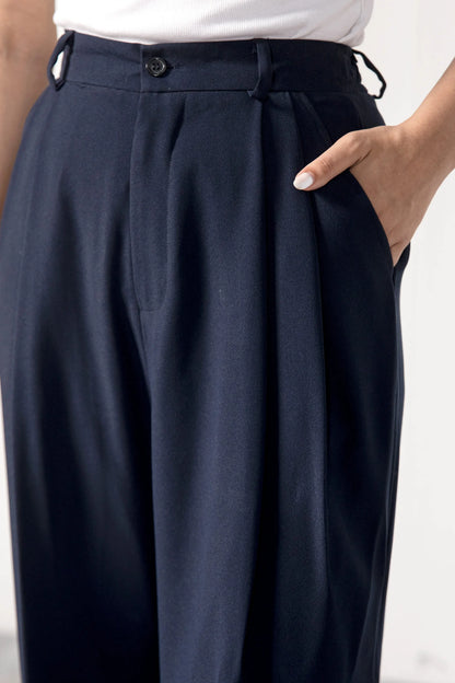 Navy Korean Blended pants