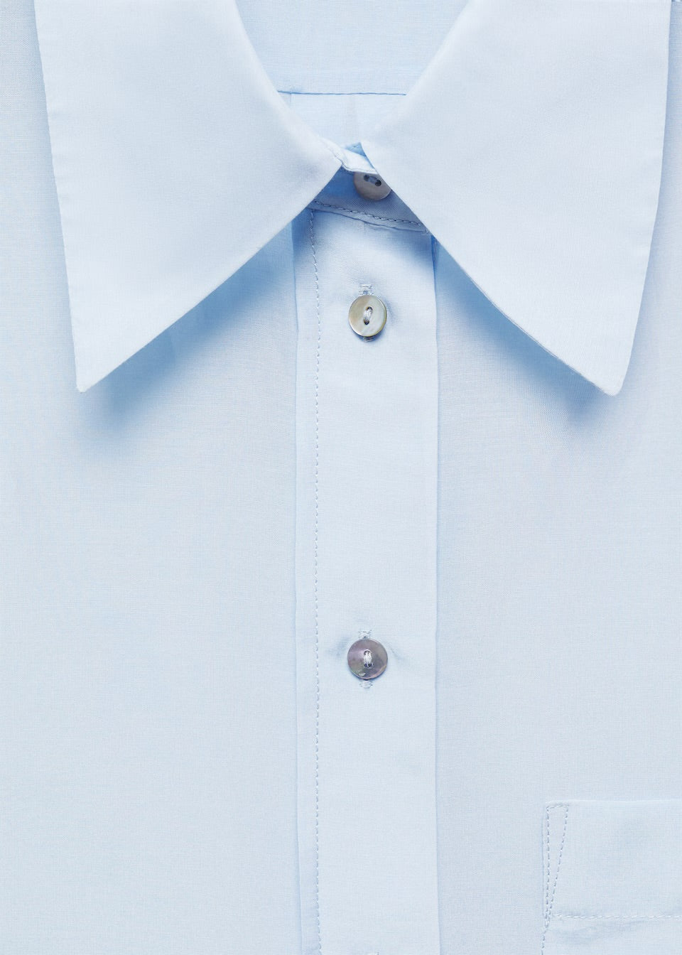 French Collar Sky Blue Shirt