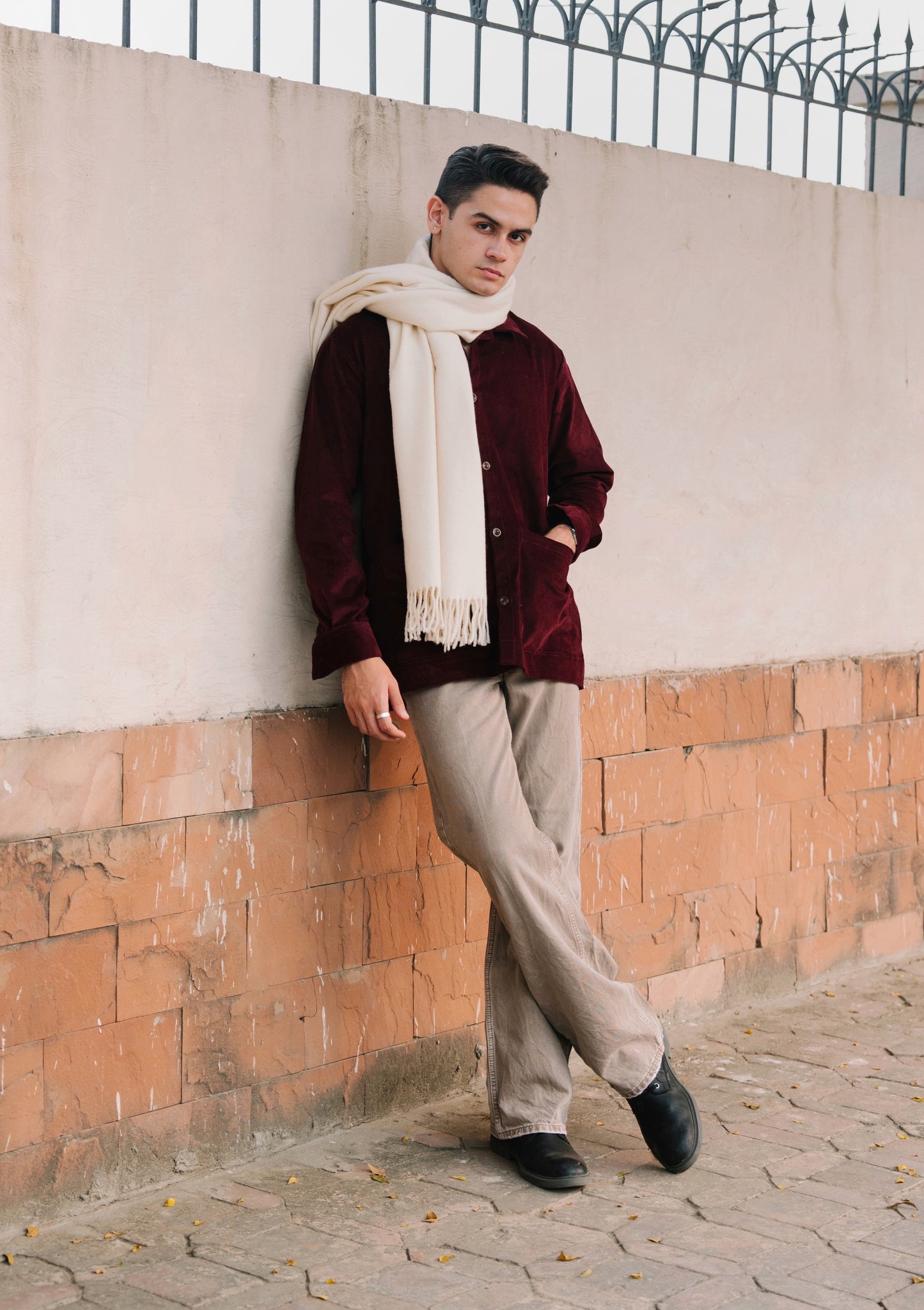 Maroon hail Corduroy Shirt