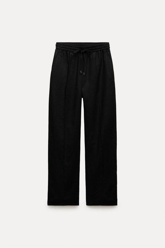 Linen Blend Straight Trouser