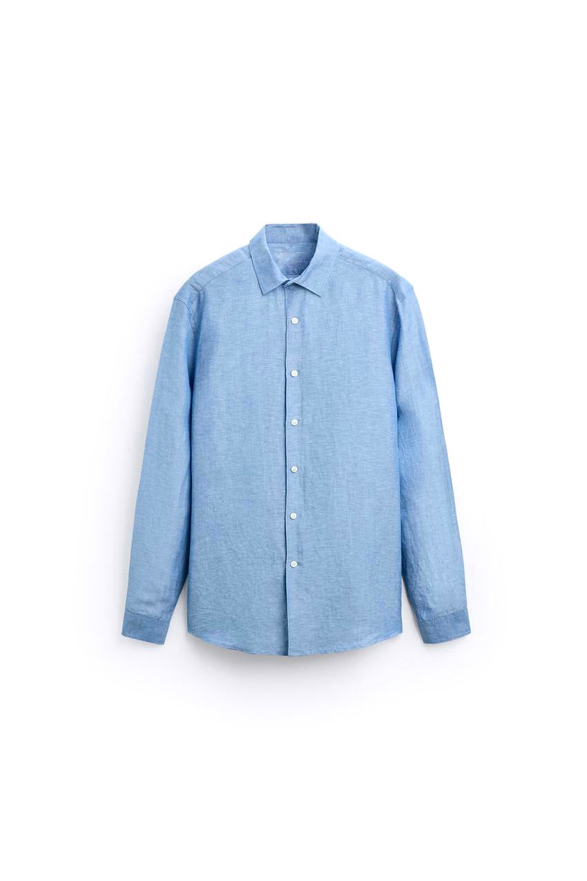 Skyblue long sleeves linen shirt