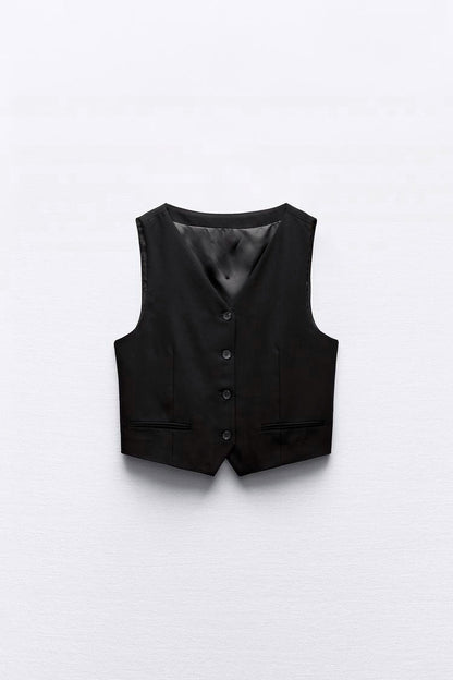 Black Vest Coord Set