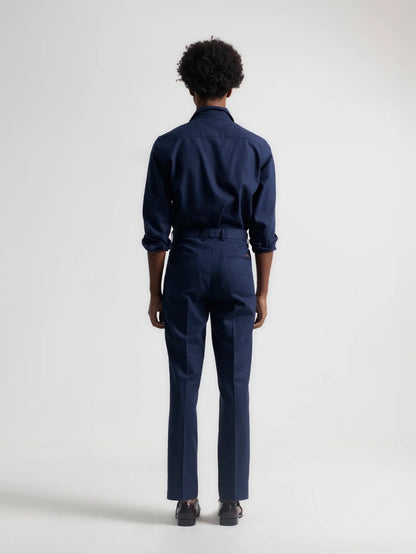 Navy Linen pleated Pants