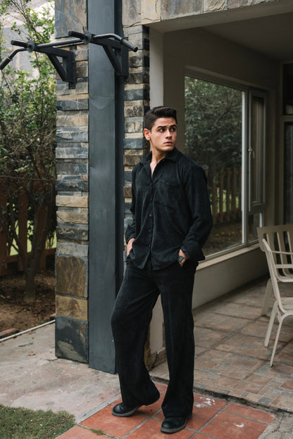 Black  Corduroy Coordset