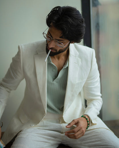 Premium Linen Slim-fit Suit.