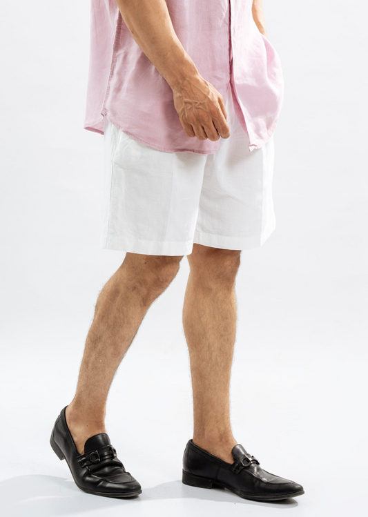 White Linen Shorts