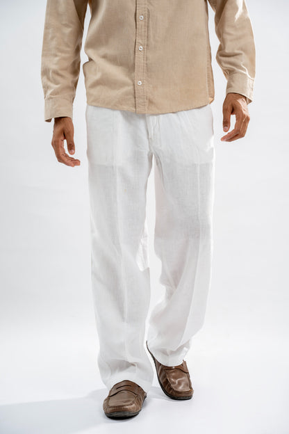 White Linen Co-ord Set for Men