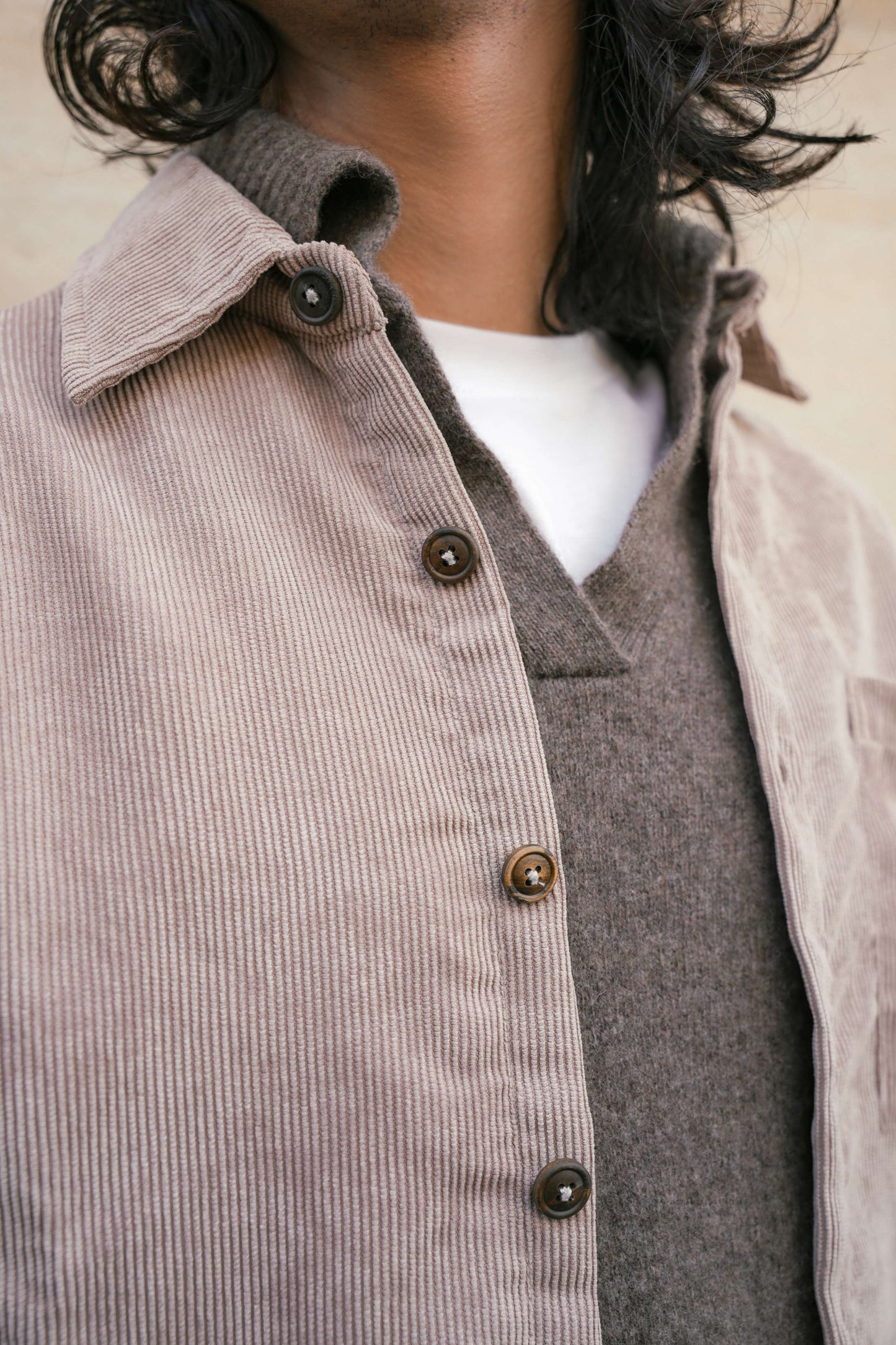 Beige Corduroy Shirt