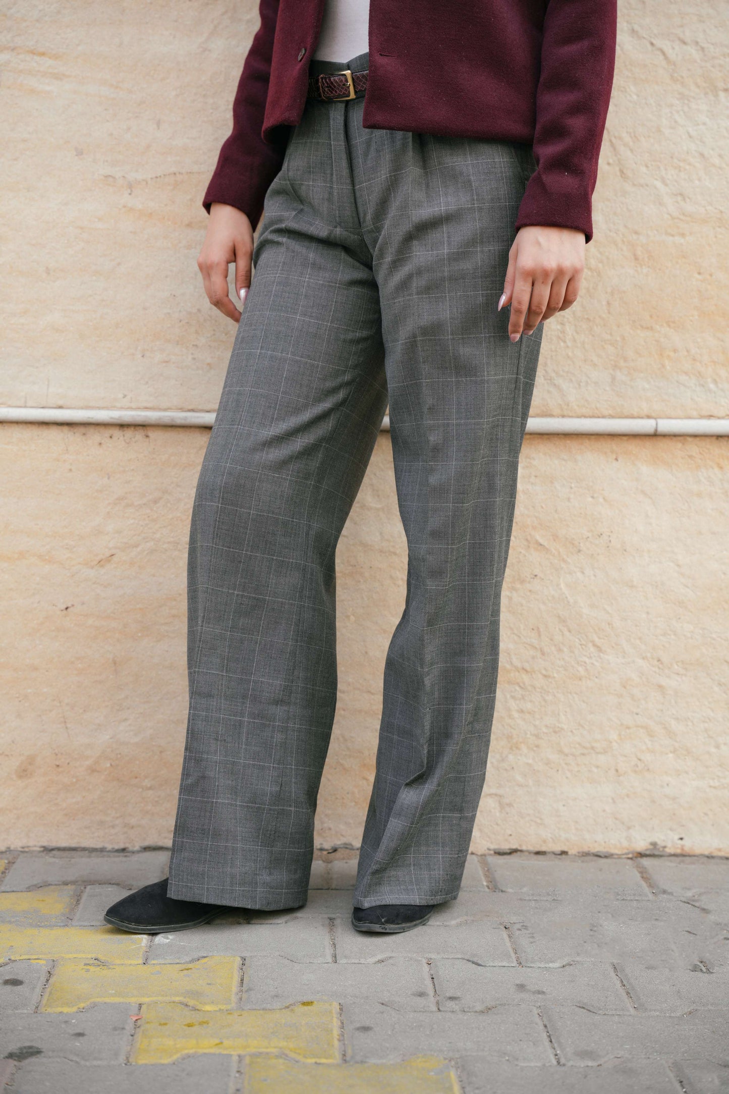 Grey Patterned Pants