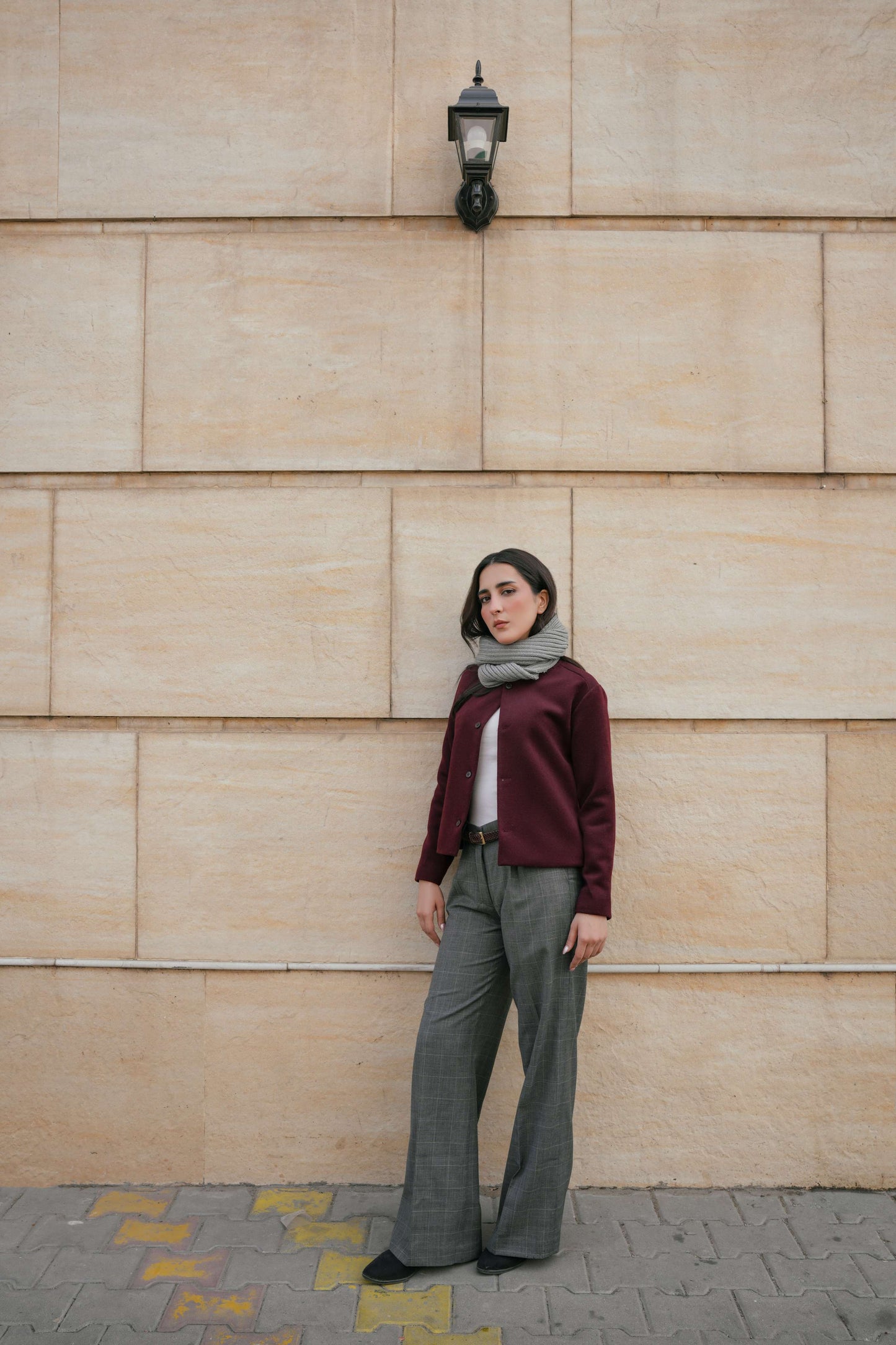 Grey Patterned Pants