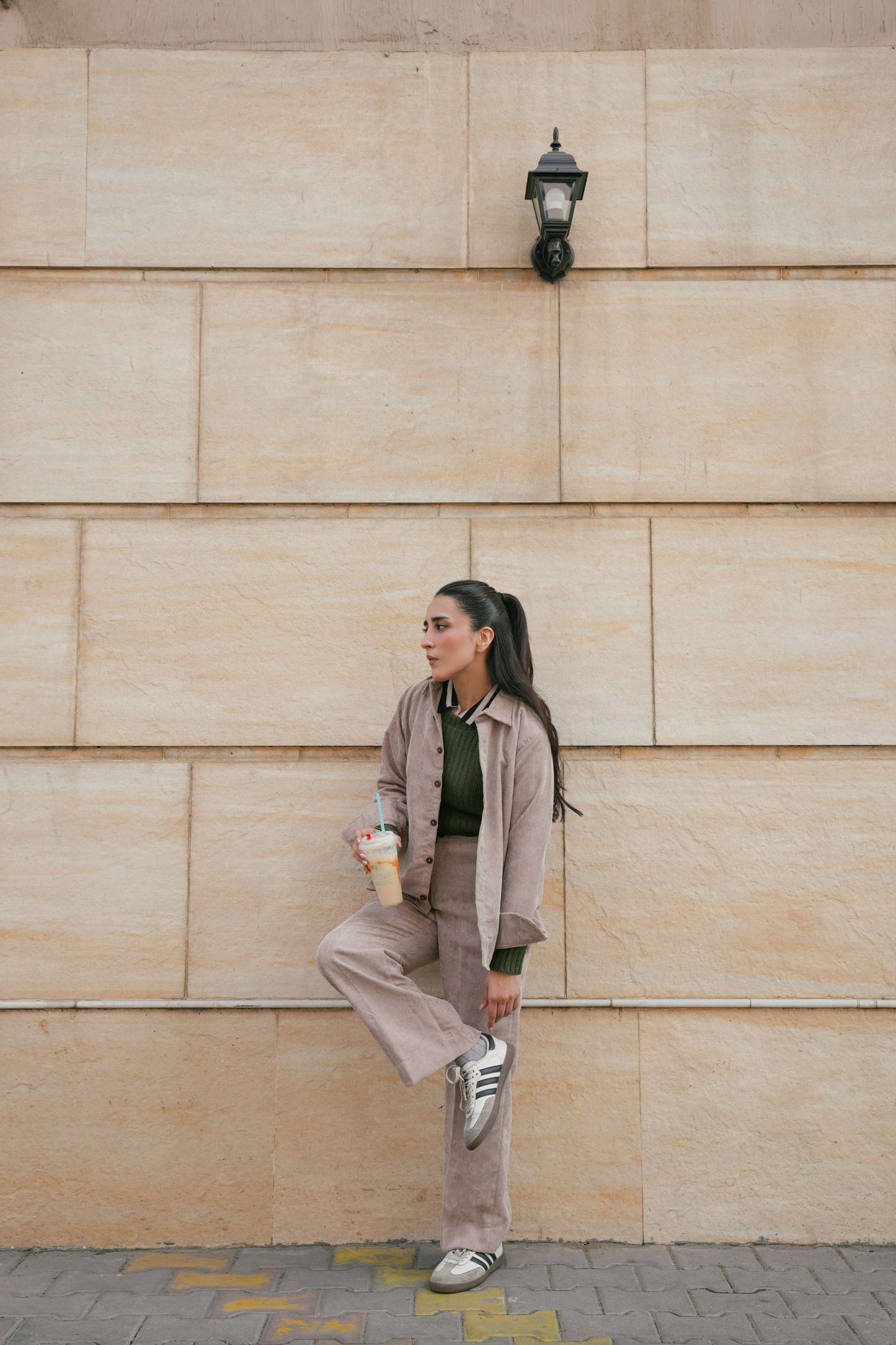 Beige Corduroy Coordset