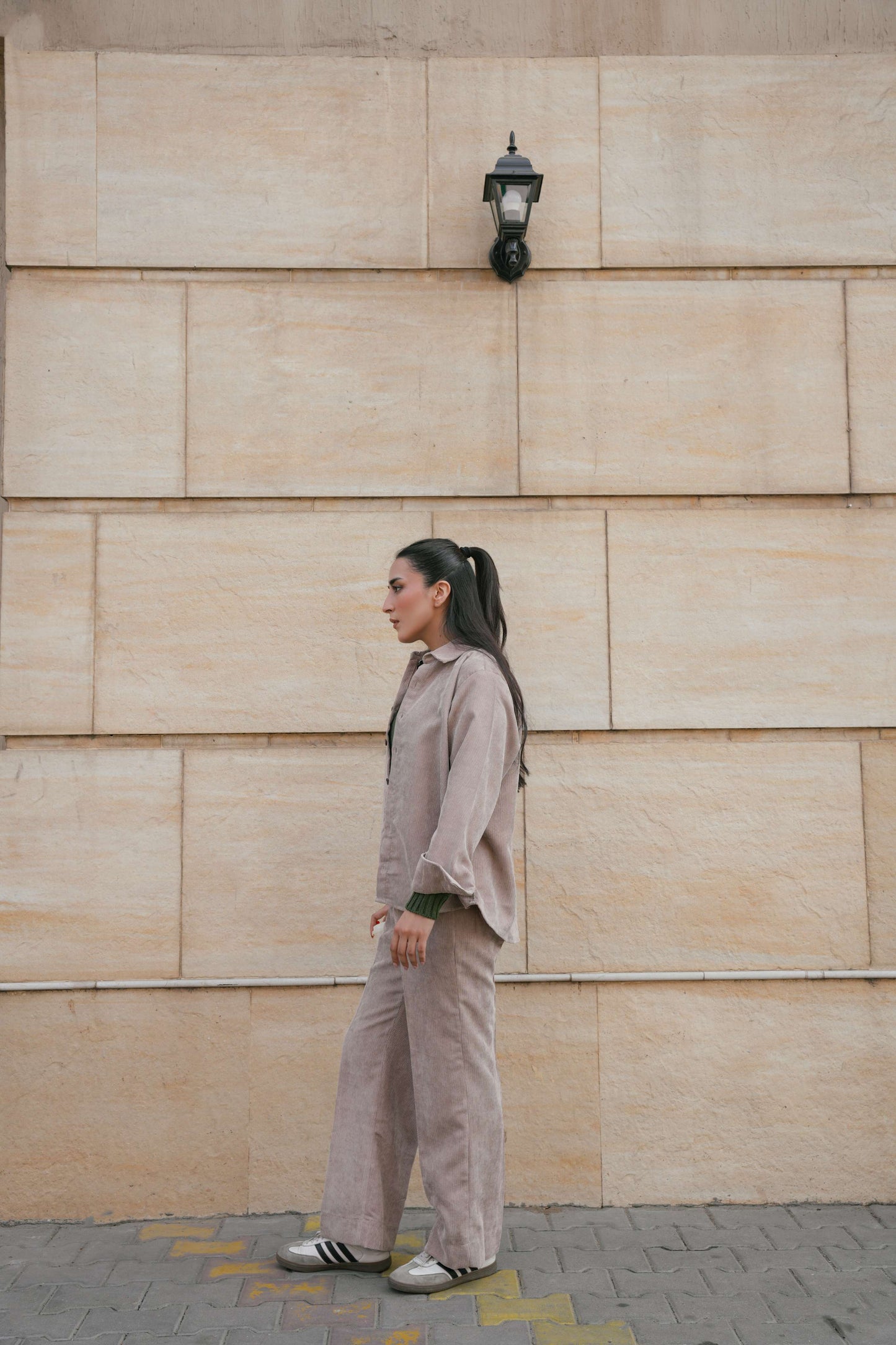 Beige Corduroy Coordset