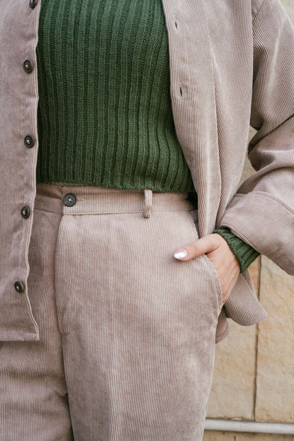 Beige Corduroy Coordset