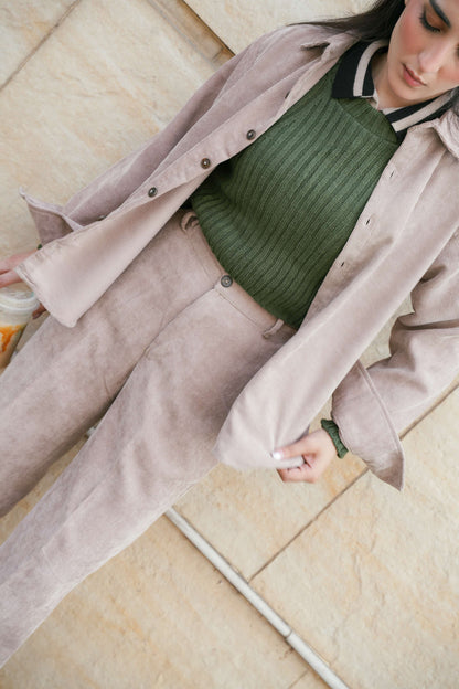 Beige Corduroy Coordset