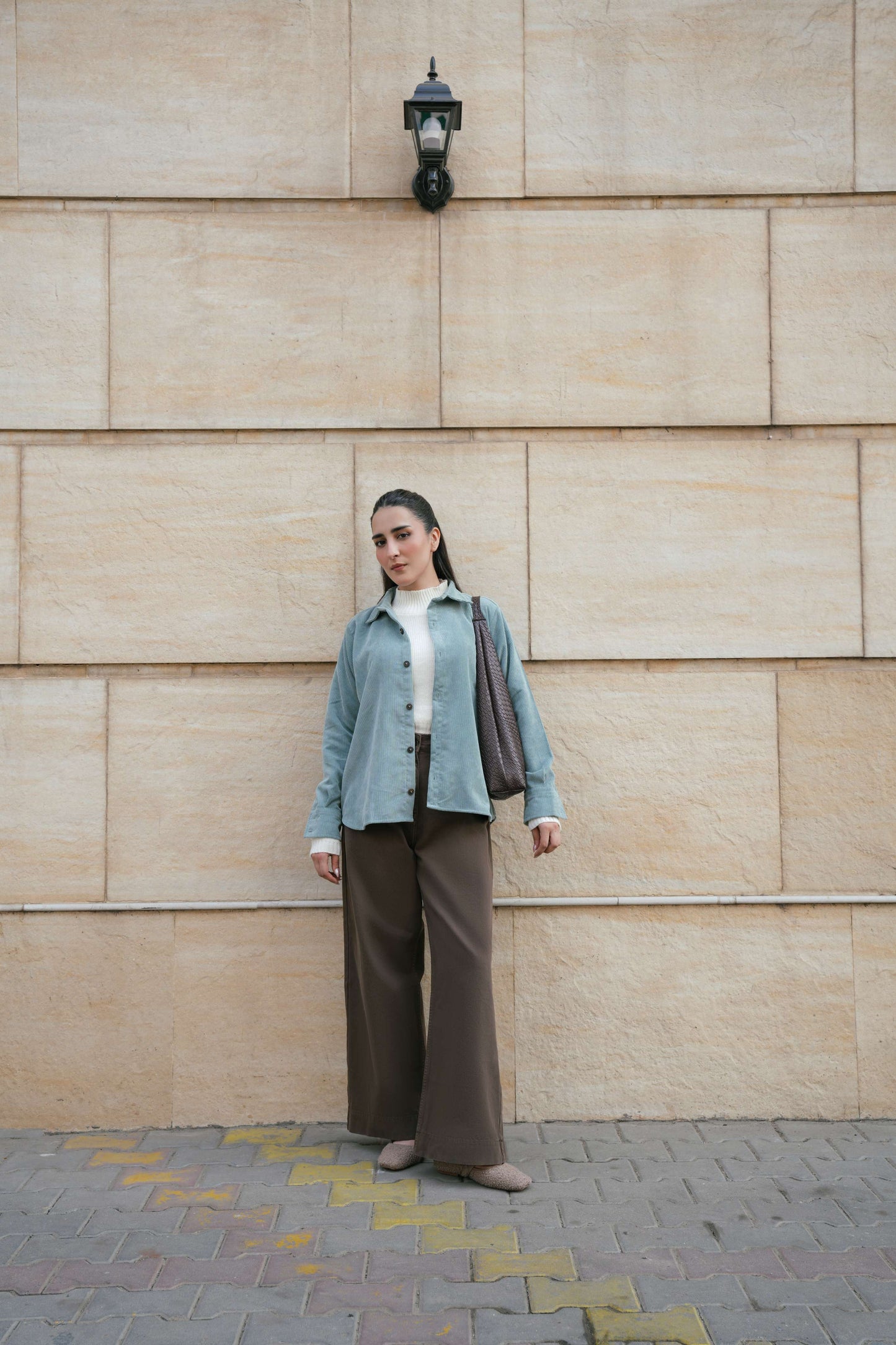 Teal Blue Corduroy Shirt