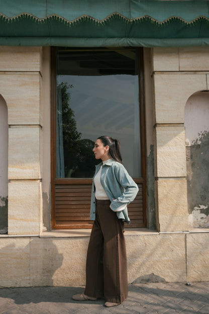 Teal Blue Corduroy Shirt