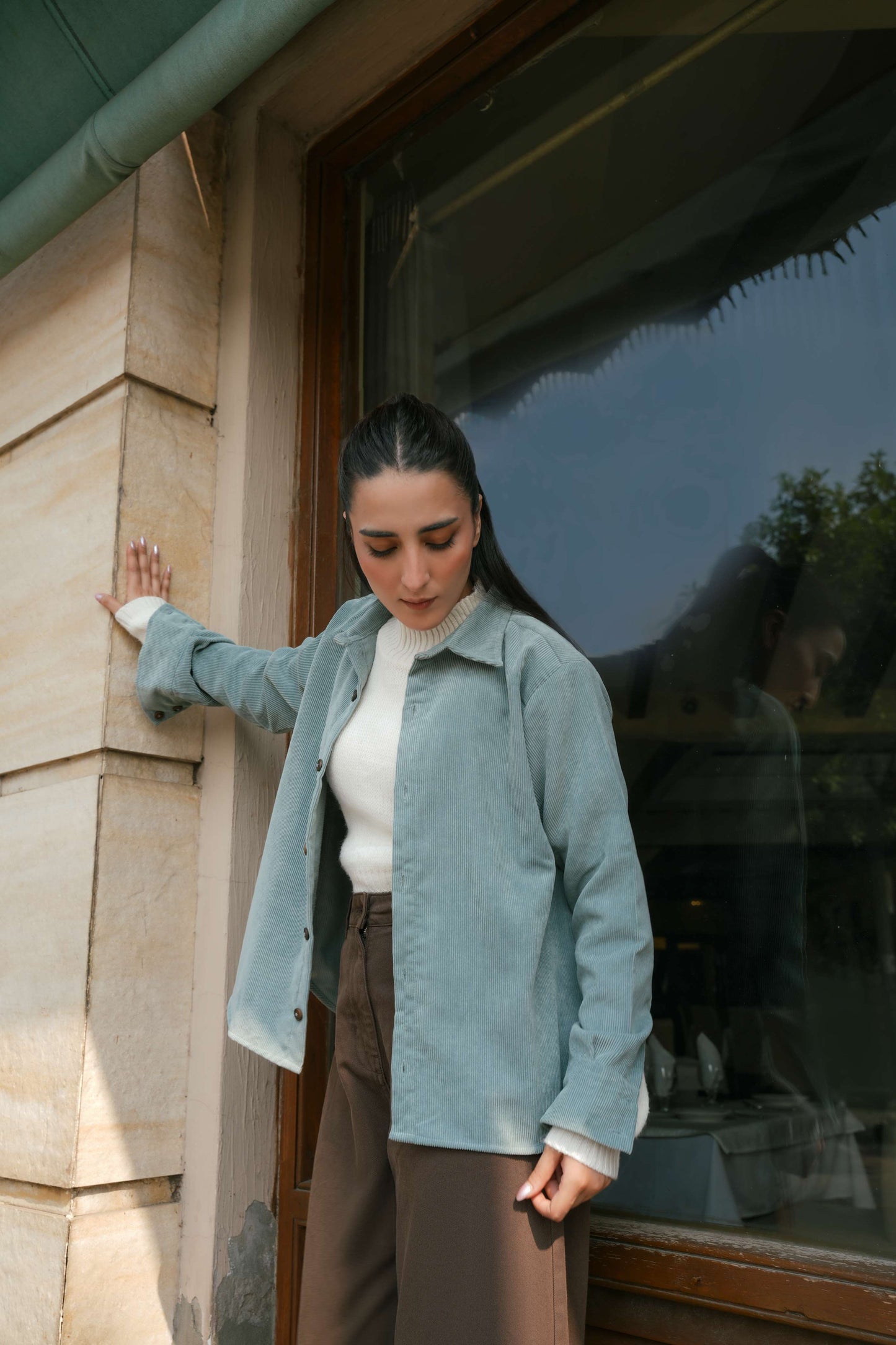 Teal Blue Corduroy Shirt