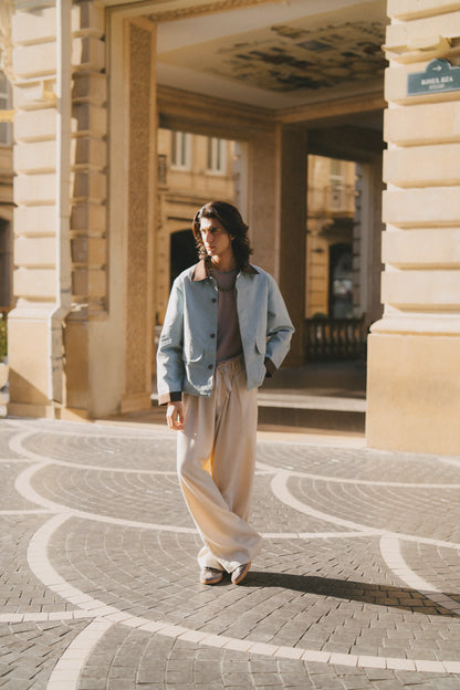 Cloud wave suede jacket