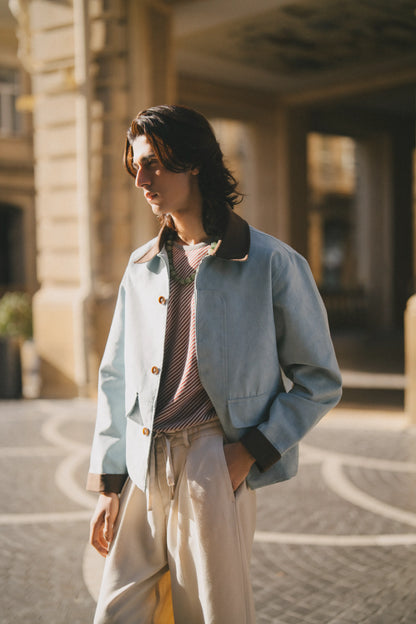 Cloud wave suede jacket