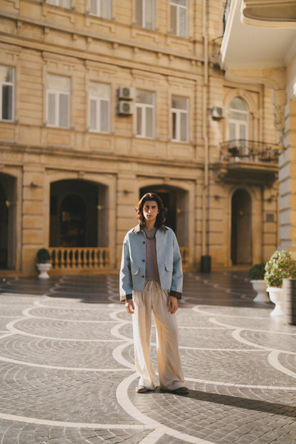 Cloud wave suede jacket