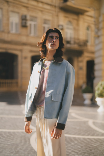 Cloud wave suede jacket