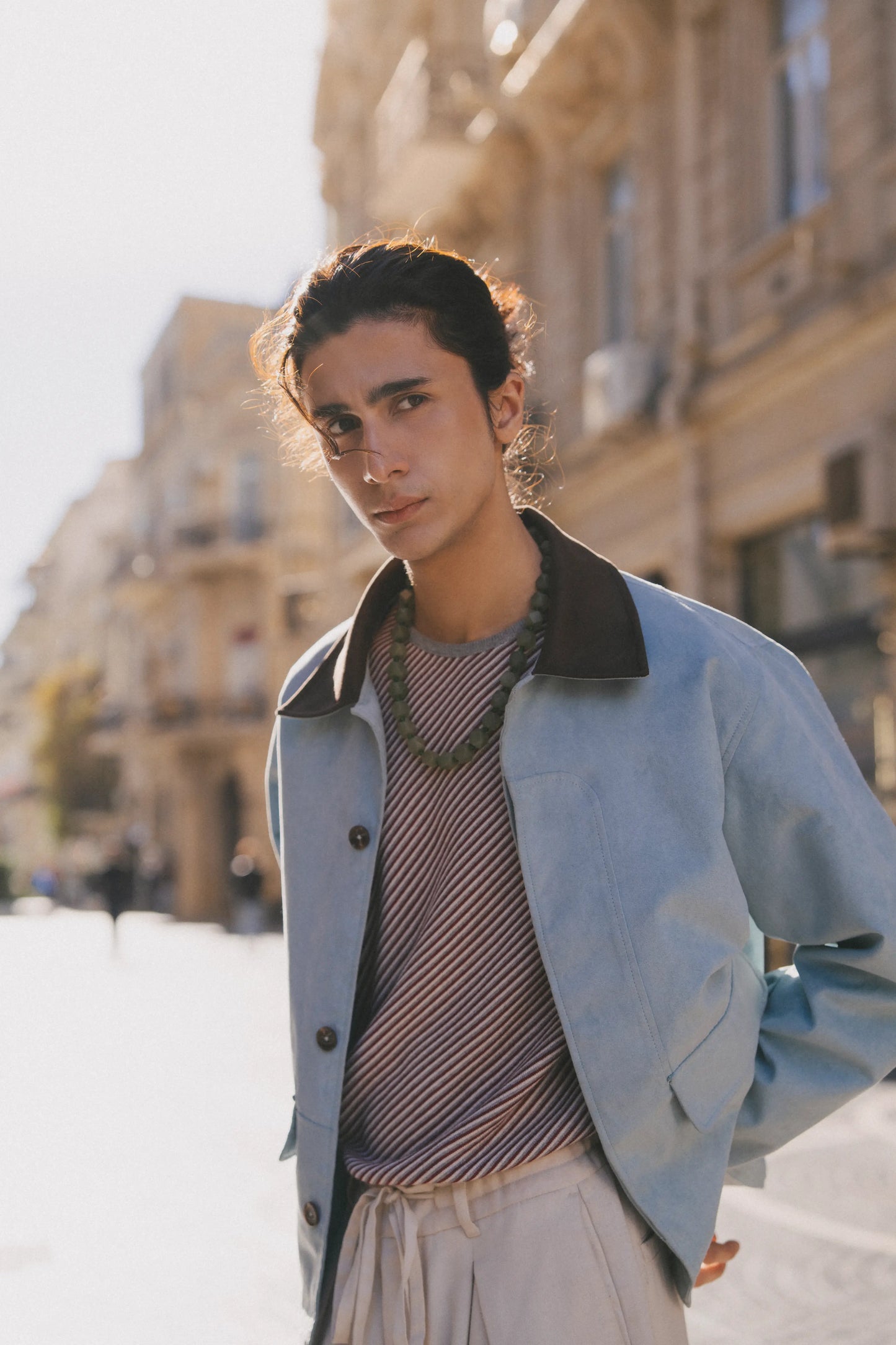 Cloud wave suede jacket