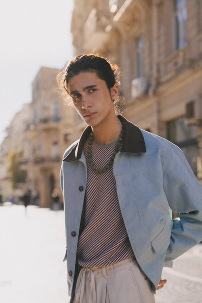 Cloud wave suede jacket