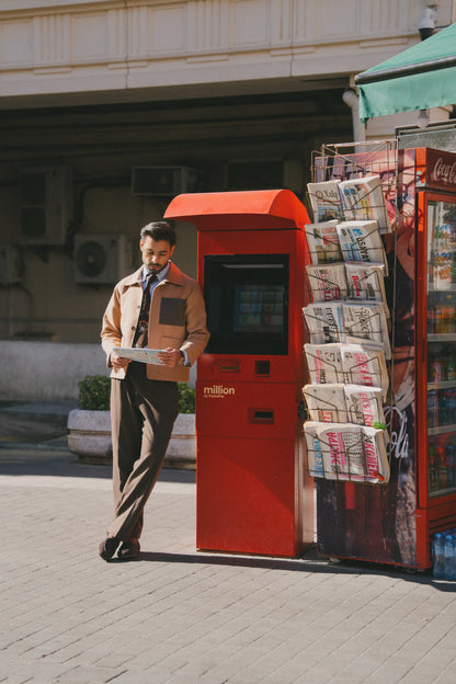 Tan Contrast-Pocket shacket