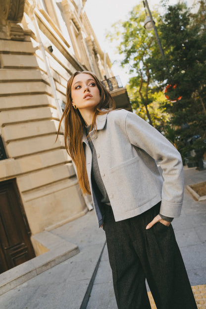 Light grey cropped jacket