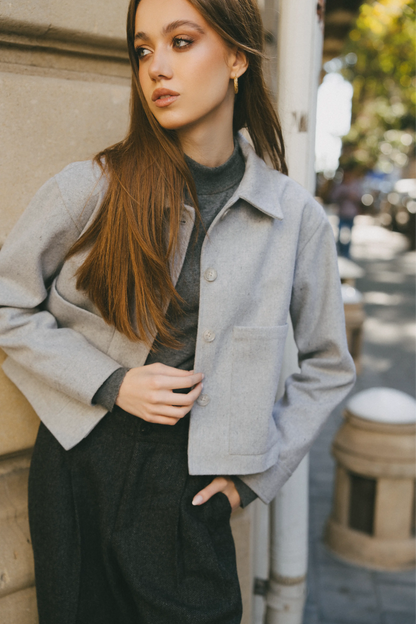Light grey cropped jacket