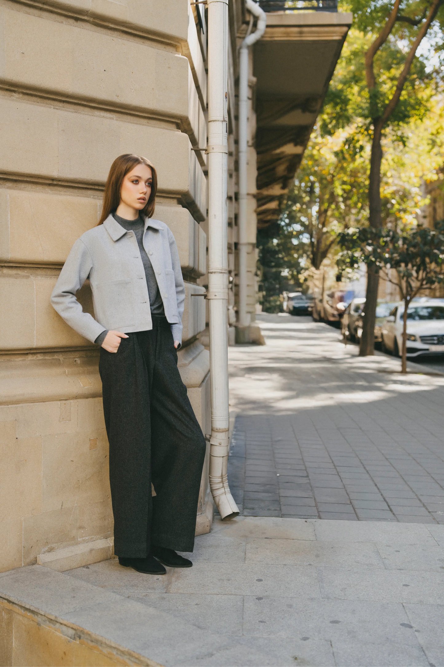 Light grey cropped jacket