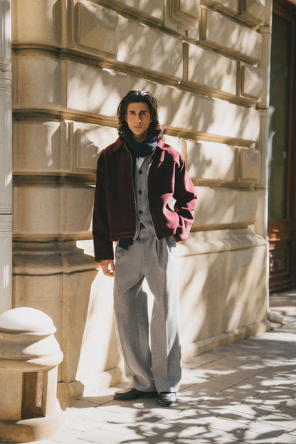 Burgundy wool jacket