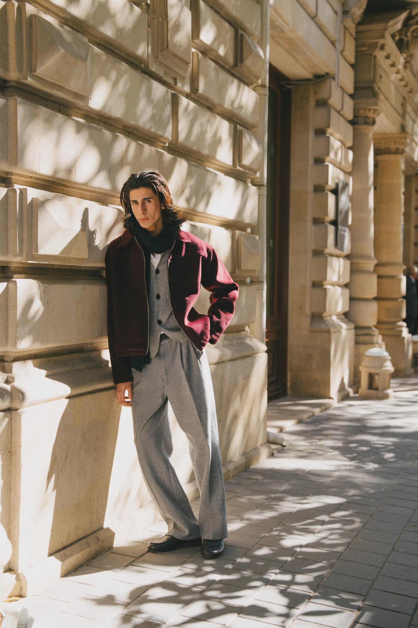 Burgundy wool jacket