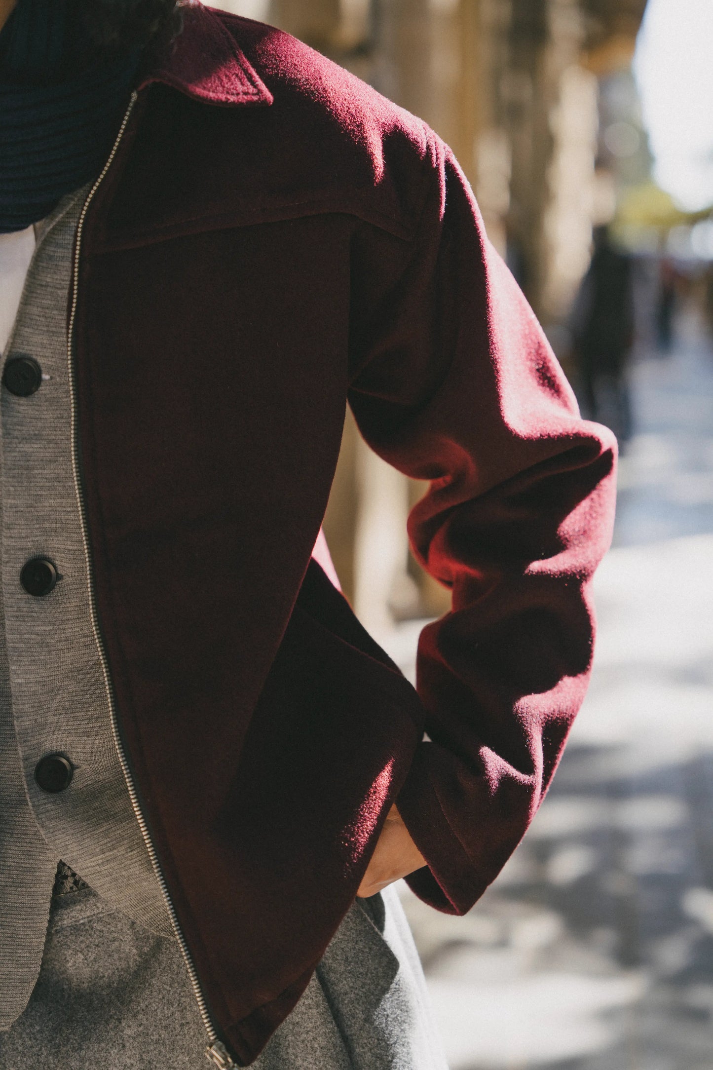Burgundy wool jacket