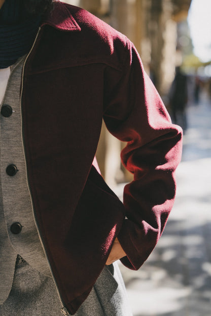 Burgundy wool jacket