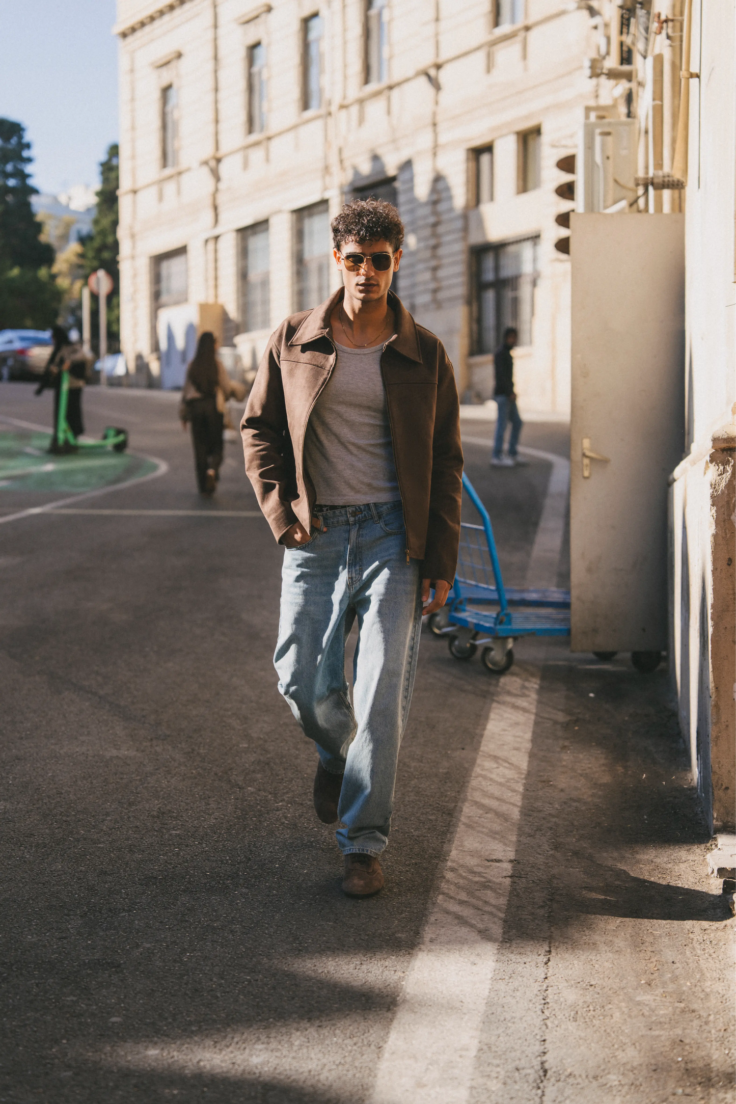 Espresso Suede Zipper Jacket