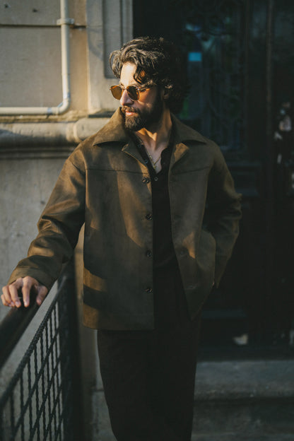 Dark Olive Suede Jacket