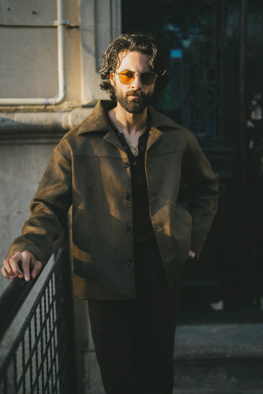 Dark Olive Suede Jacket