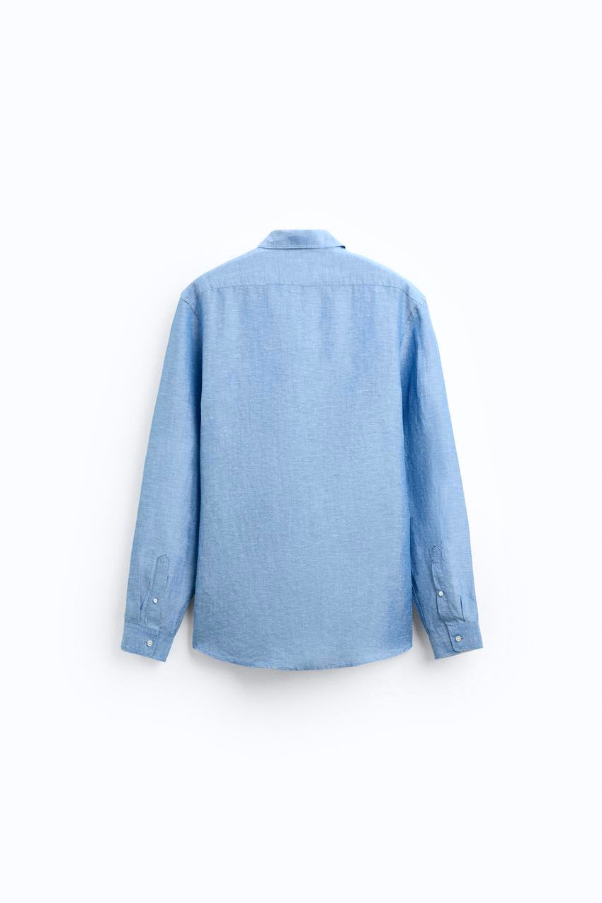 Skyblue long sleeves linen shirt