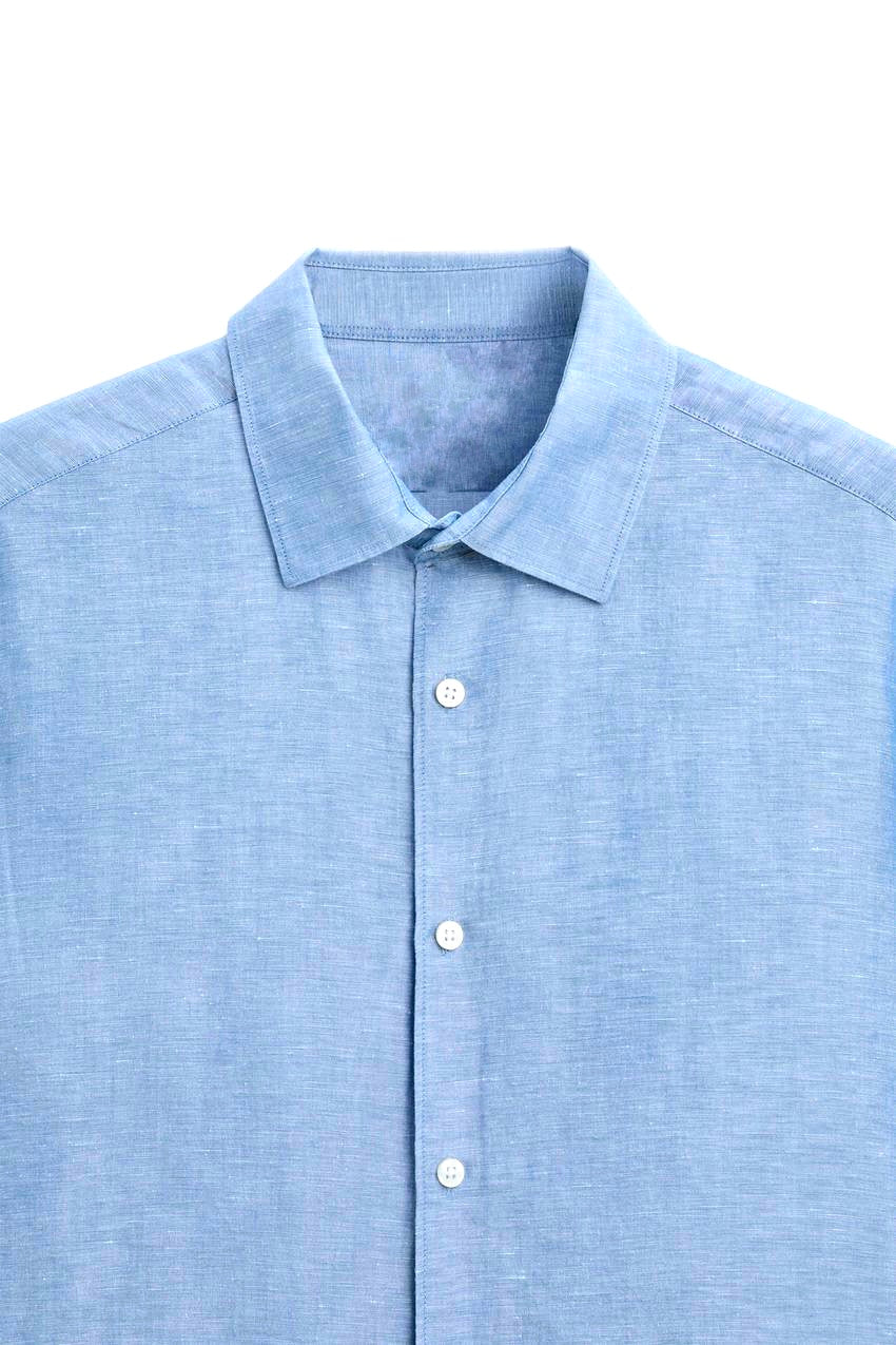 Skyblue long sleeves linen shirt