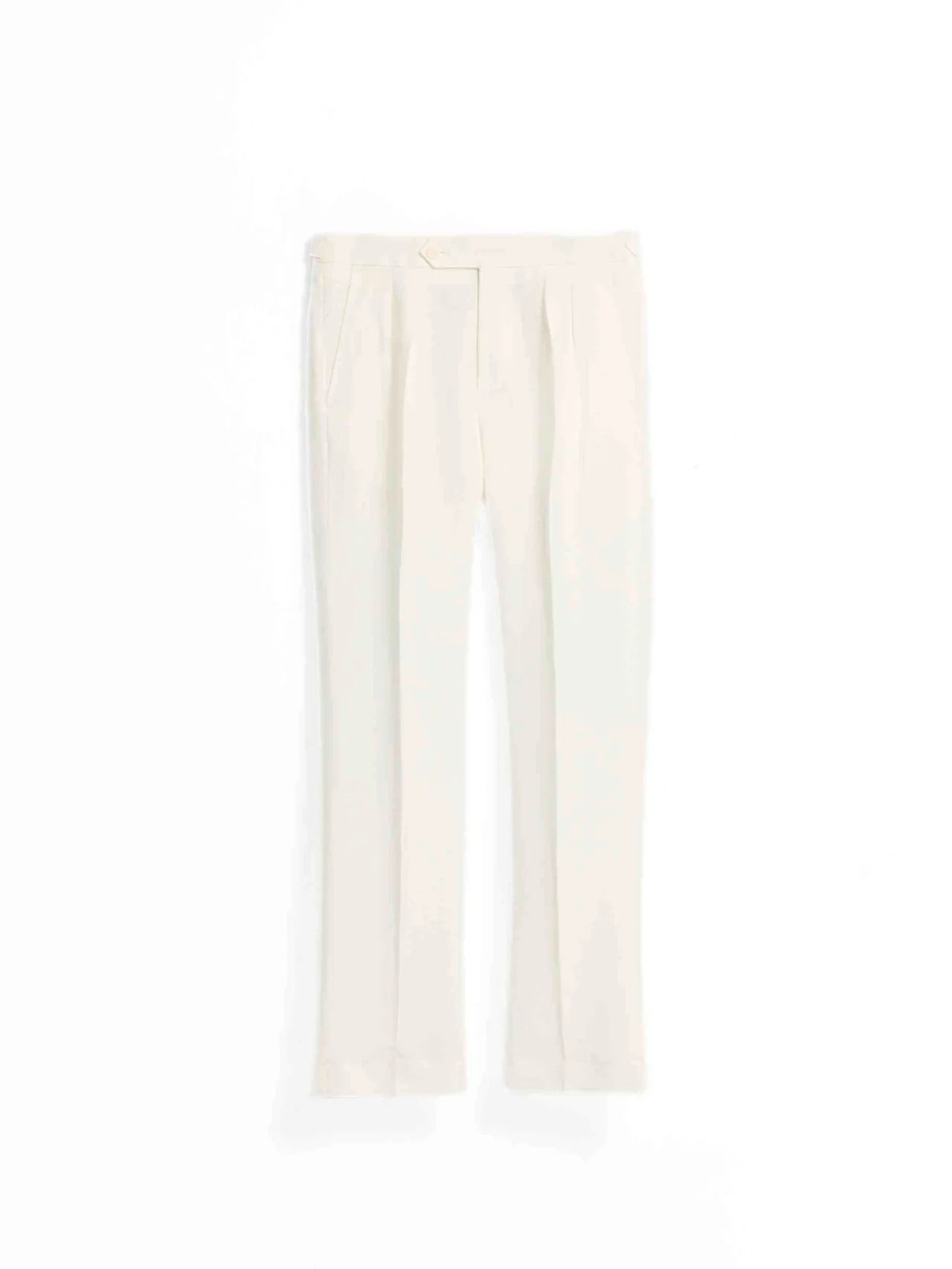 White Linen Pleated Pants