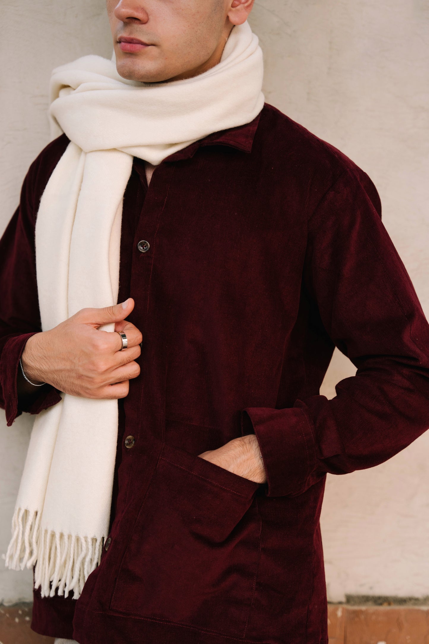 Maroon hail Corduroy Shirt